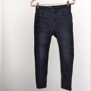 Jack Wills Black Cropped Super Skinny High Waist Jeans Size 26R